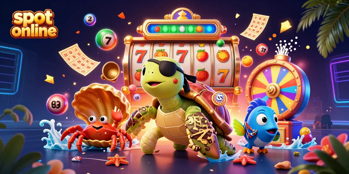 Play exciting slot online games with vibrant characters and lively elements in a dynamic casino scene.
