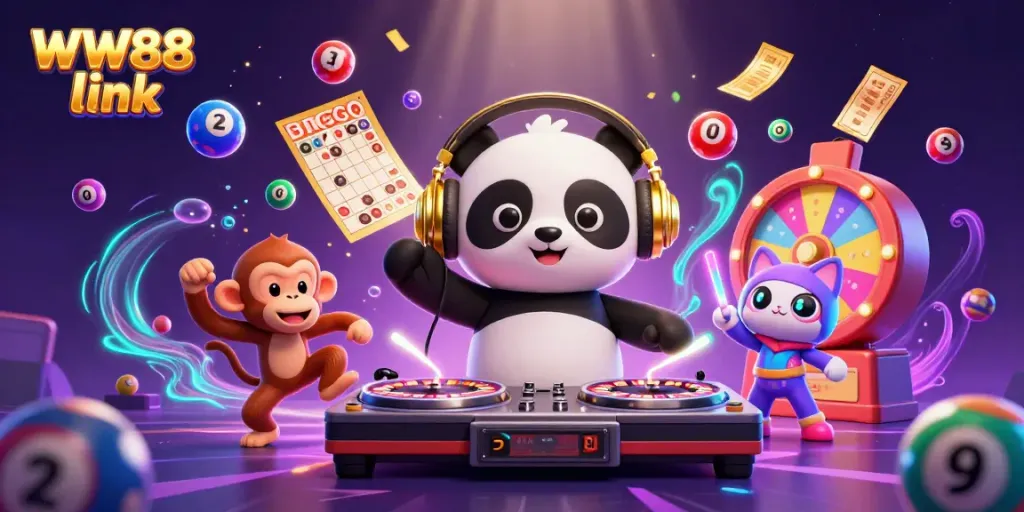 Experience exciting gambling dynamics with WW88 link through vibrant 3D characters and casino elements.