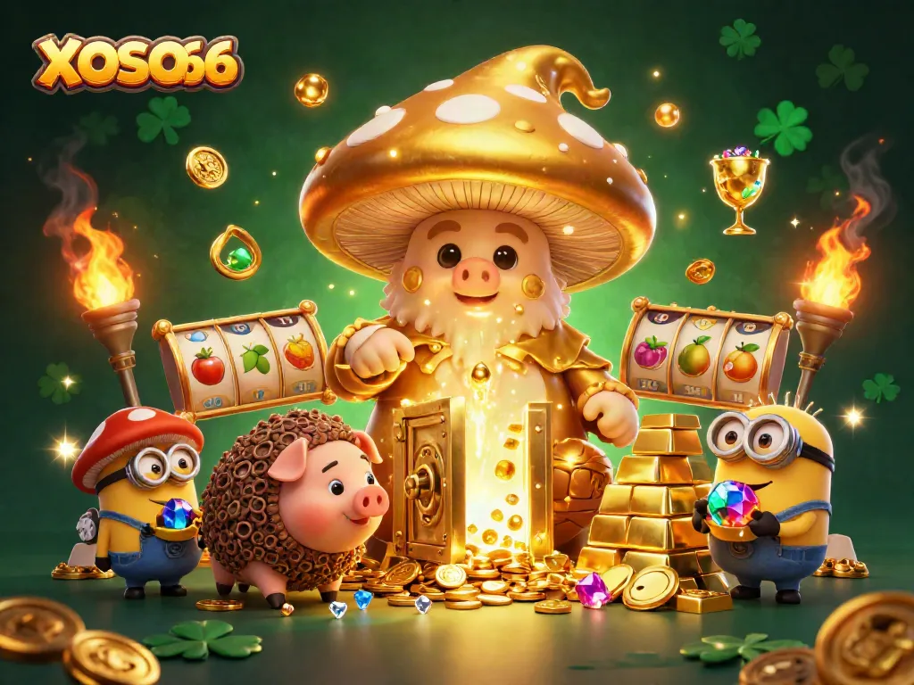Experience the exciting XOSO66 world with magical creatures amidst golden treasures and games.