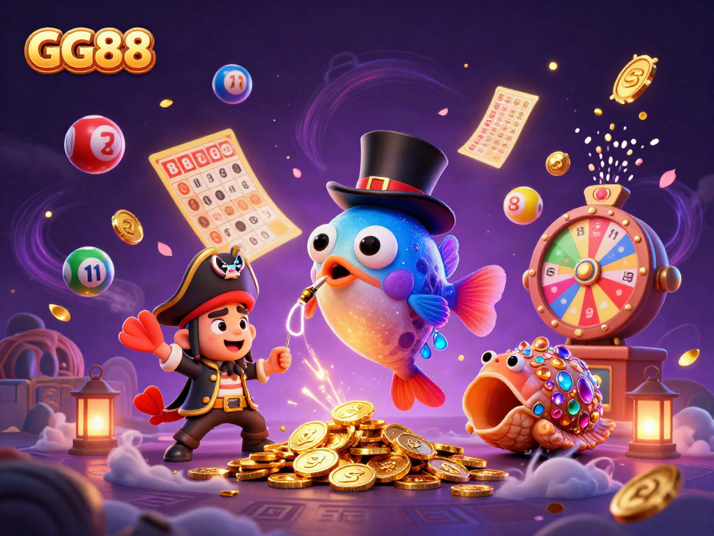 Engage in exhilarating gameplay at GG88 with vibrant lottery balls and golden treasures