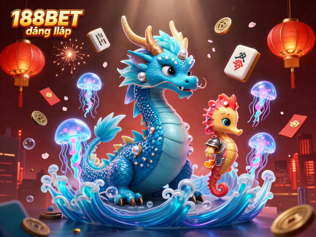 Experience thrilling wins with 188BET đăng nhập, showcasing dynamic underwater characters and casino-themed elements.